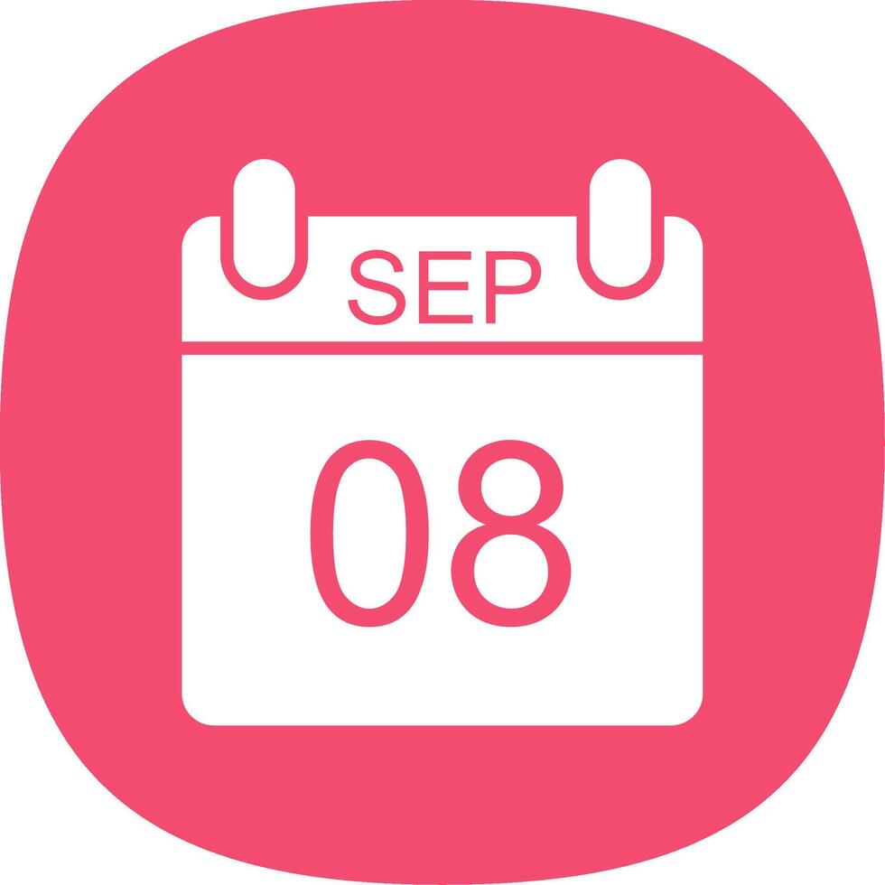 September Glyph Curve Icon Design vector