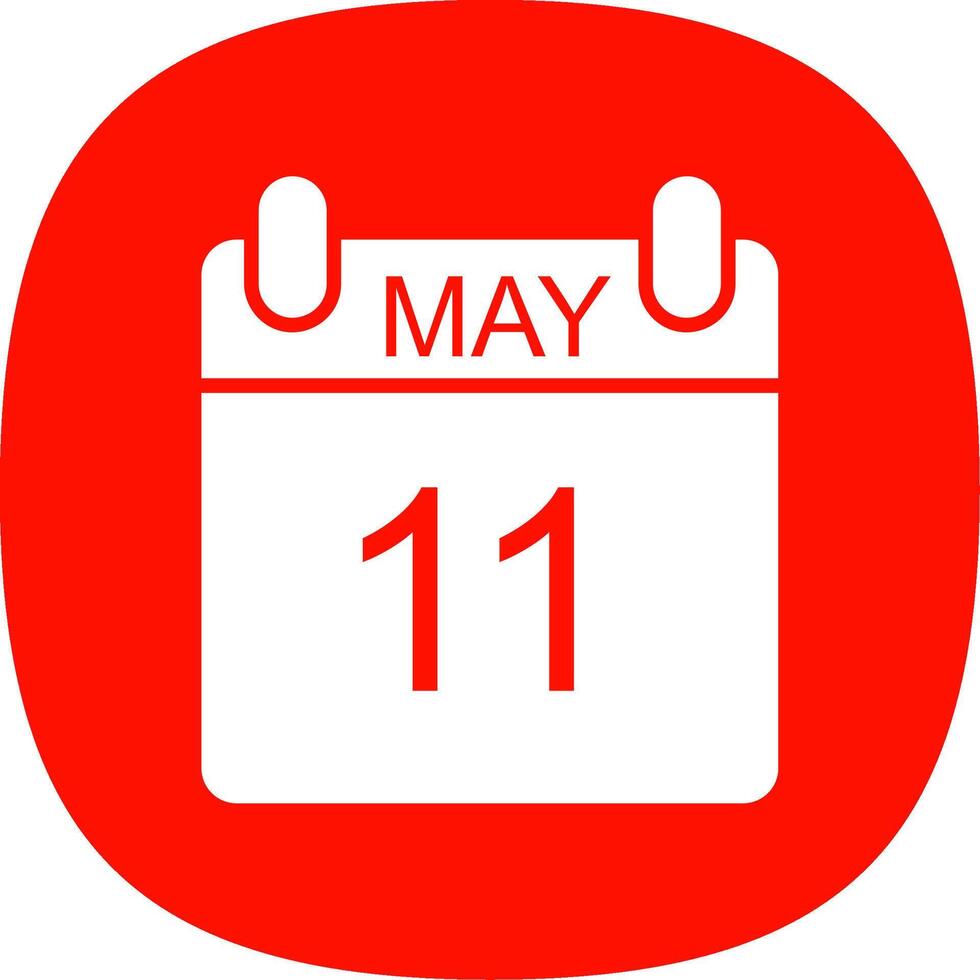 May Glyph Curve Icon Design vector