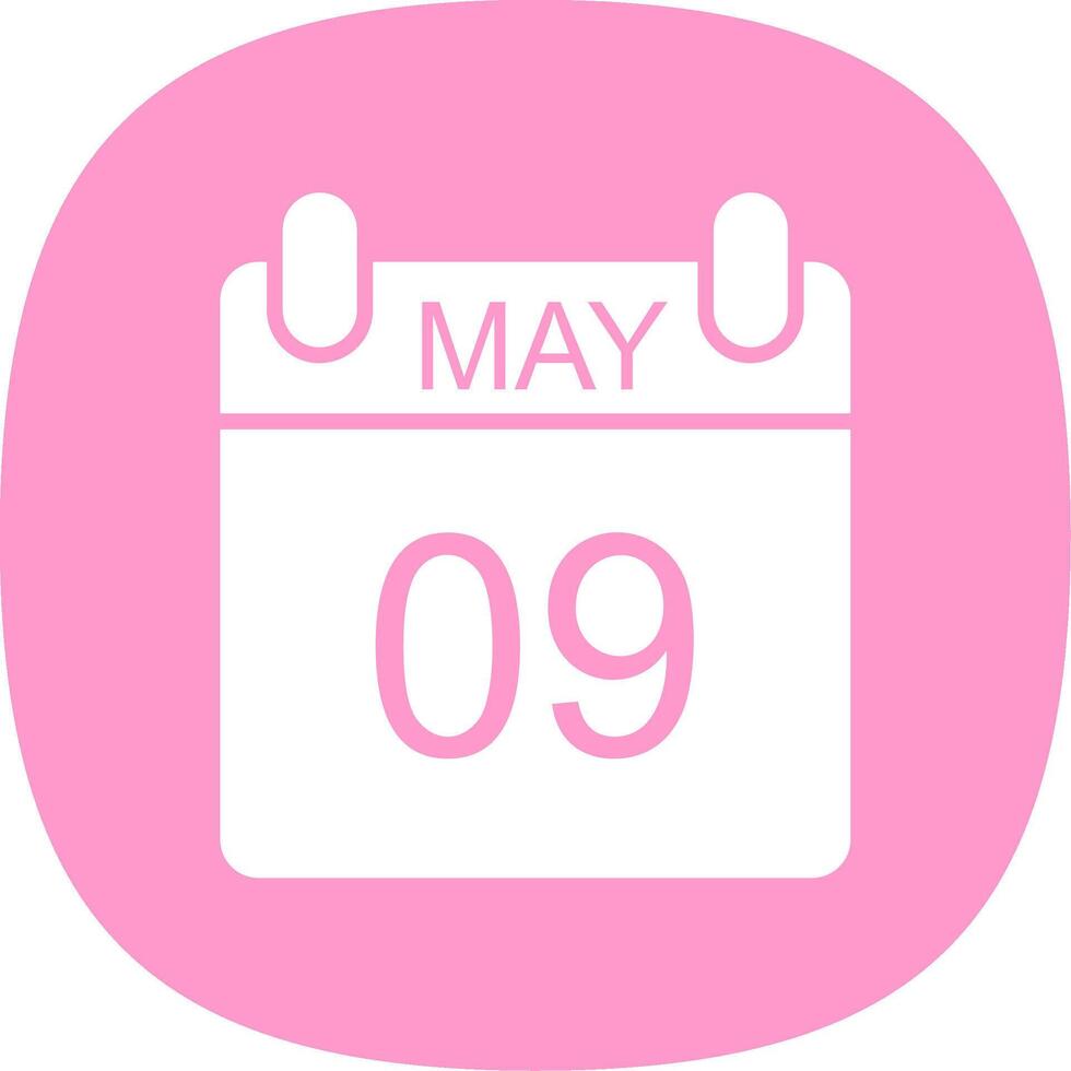 May Glyph Curve Icon Design vector