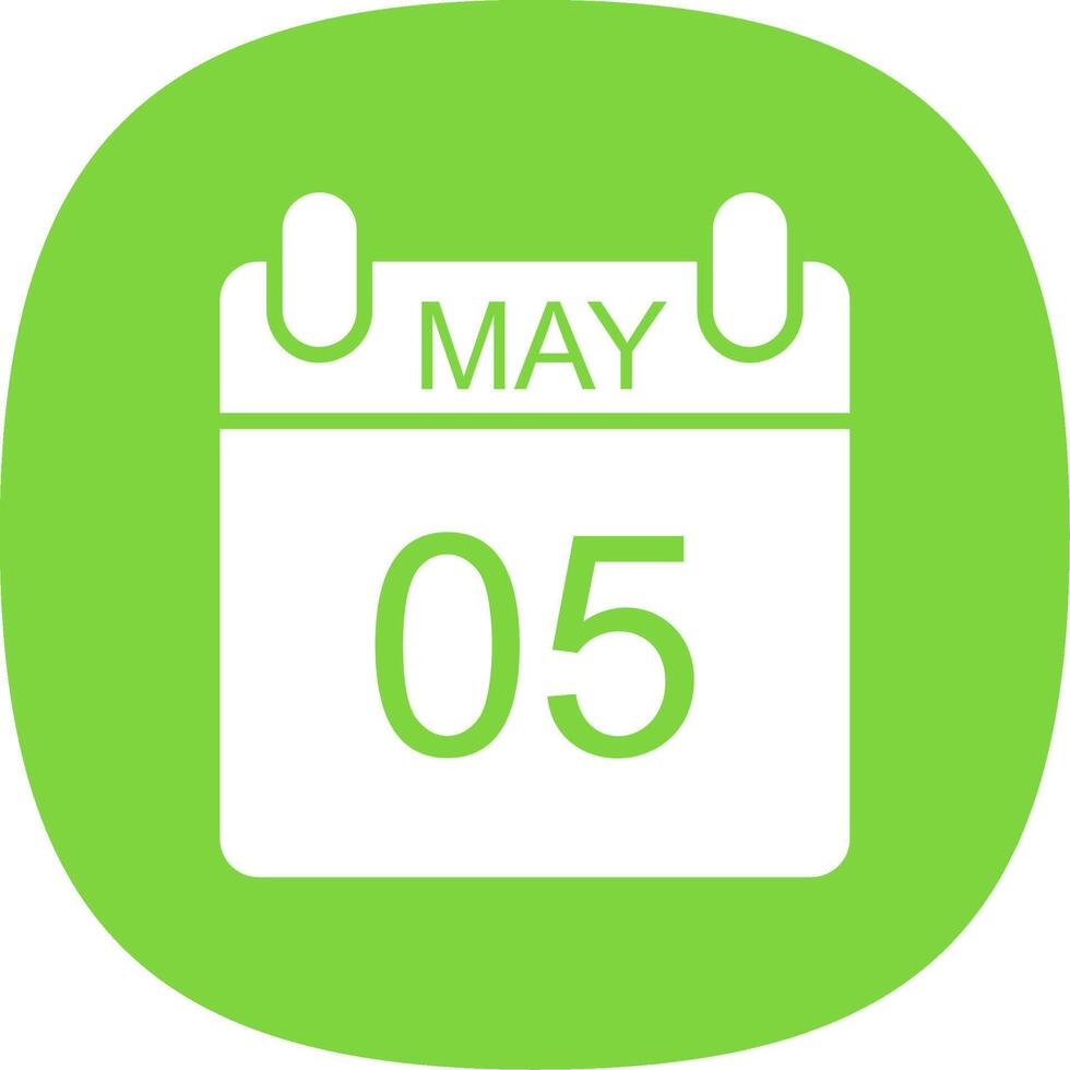May Glyph Curve Icon Design vector