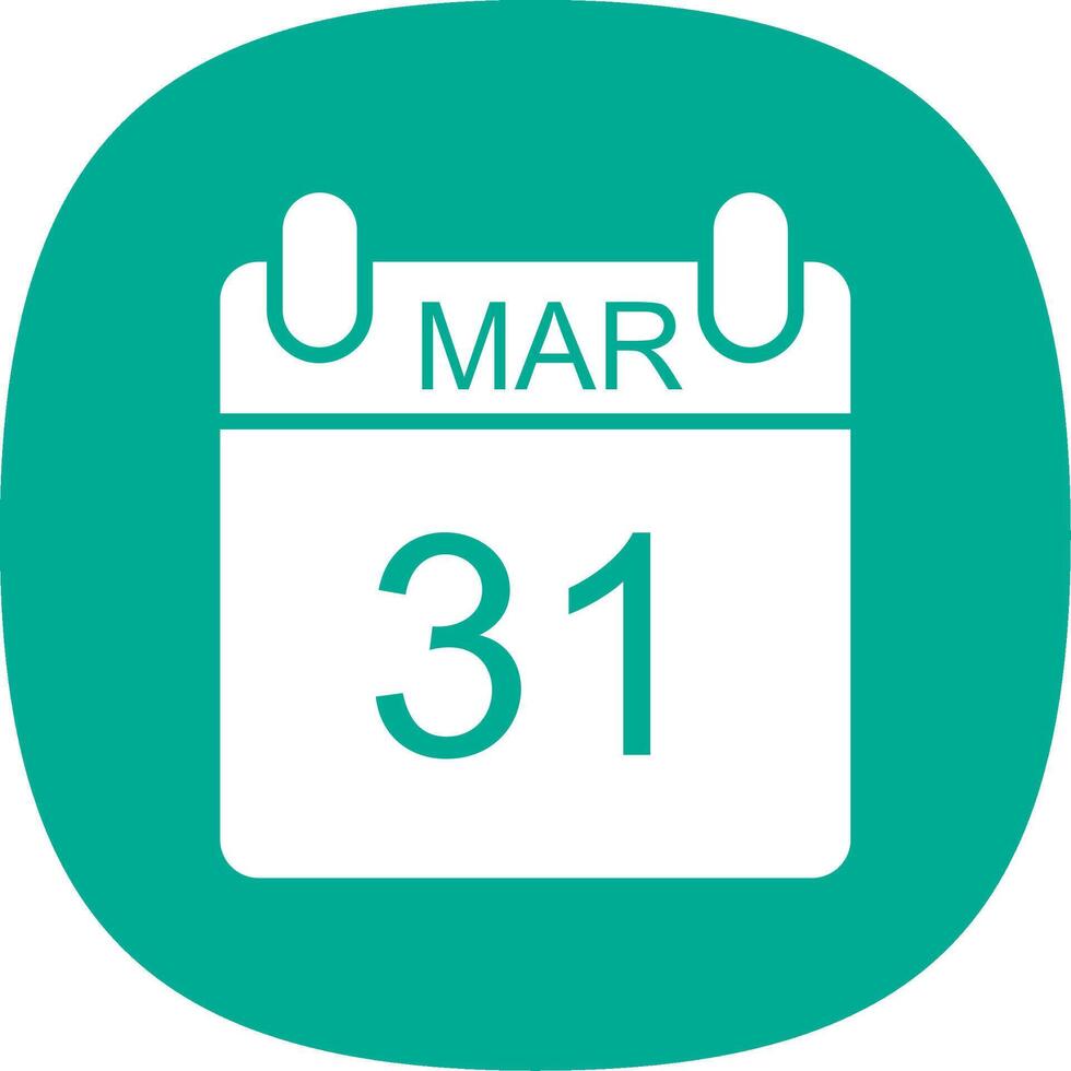 March Glyph Curve Icon Design vector