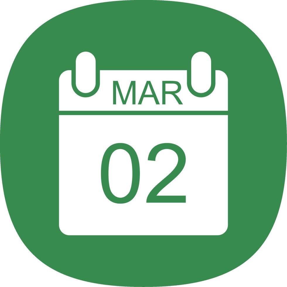 March Glyph Curve Icon Design vector