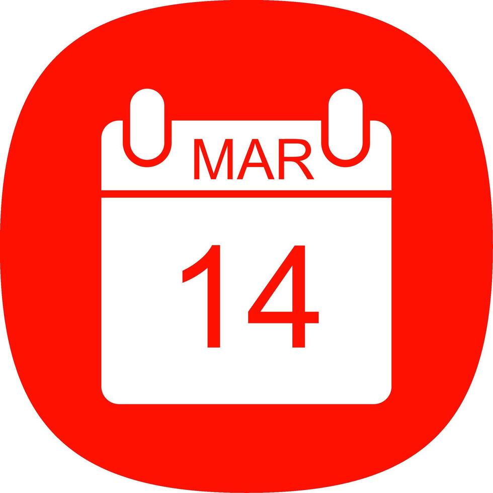 March Glyph Curve Icon Design vector