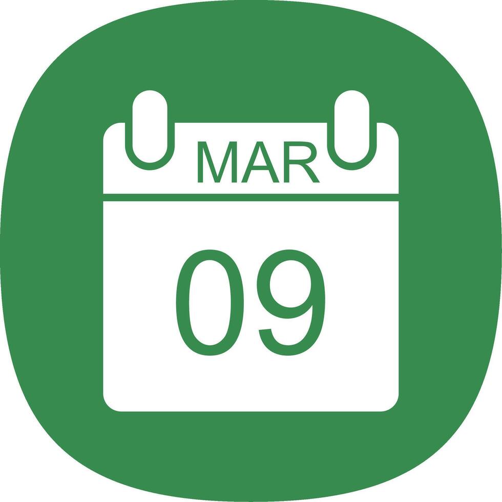 March Glyph Curve Icon Design vector