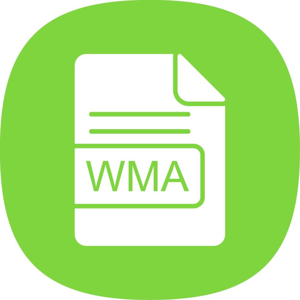 WMA File Format Glyph Curve Icon Design vector