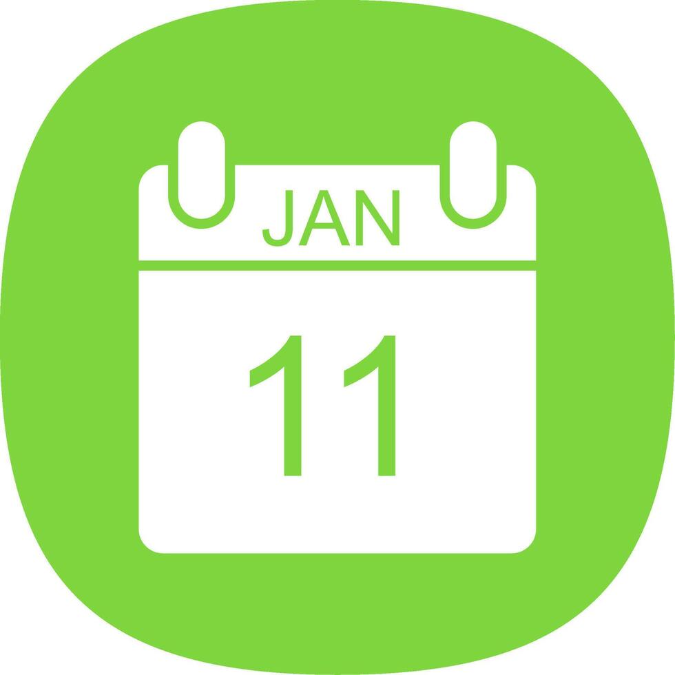 January Glyph Curve Icon Design vector