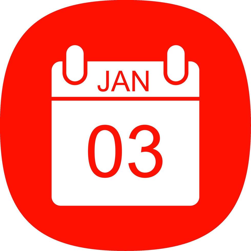 January Glyph Curve Icon Design vector