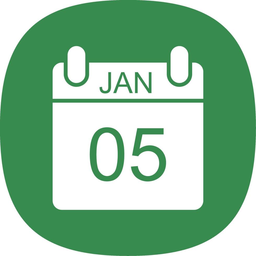 January Glyph Curve Icon Design vector