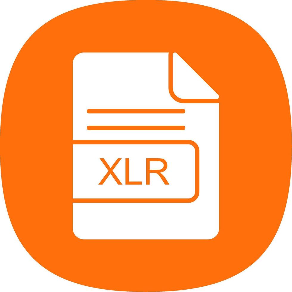 XLR File Format Glyph Curve Icon Design vector