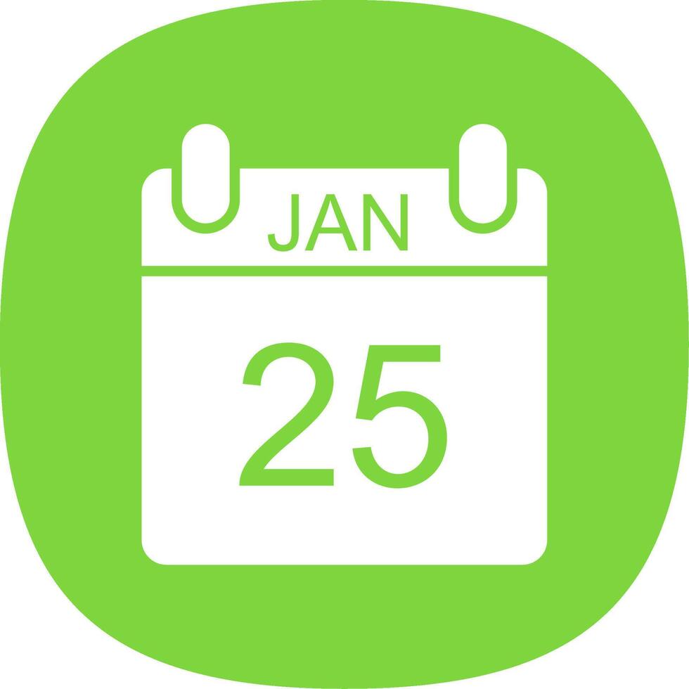 January Glyph Curve Icon Design vector