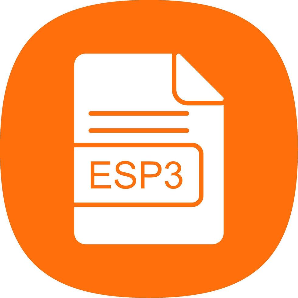 ESP3 File Format Glyph Curve Icon Design vector