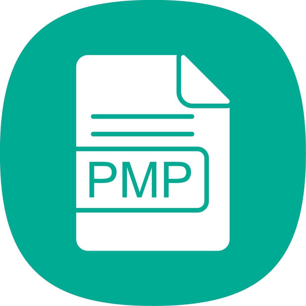 PMP File Format Glyph Curve Icon Design vector