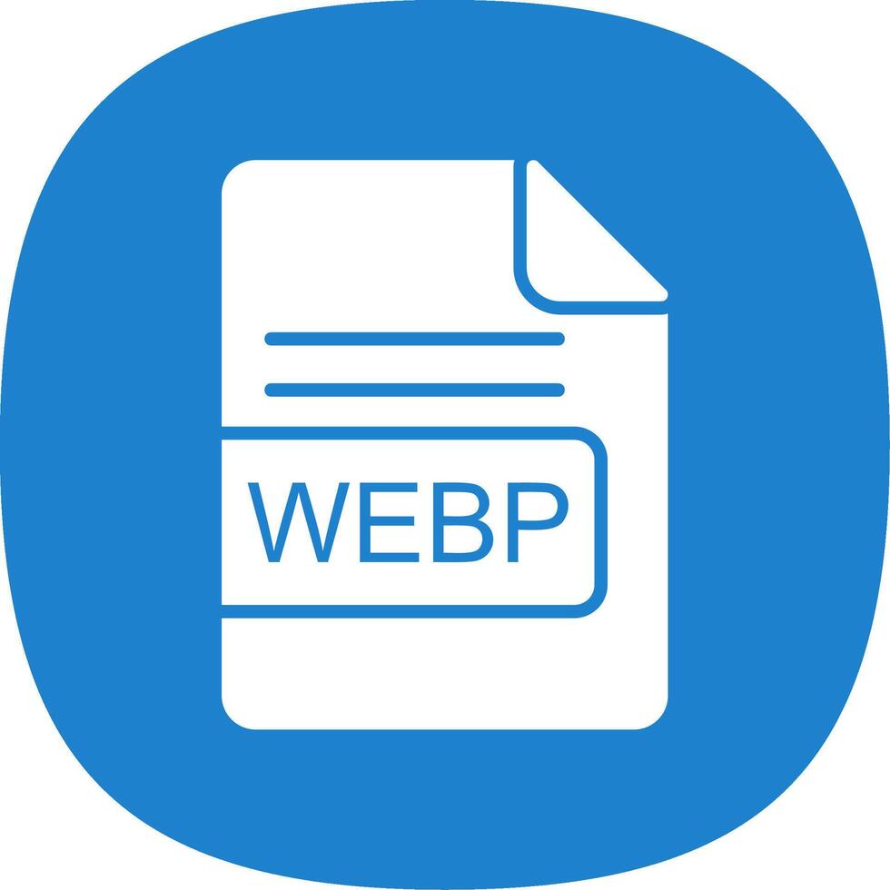 WEBP File Format Glyph Curve Icon Design vector