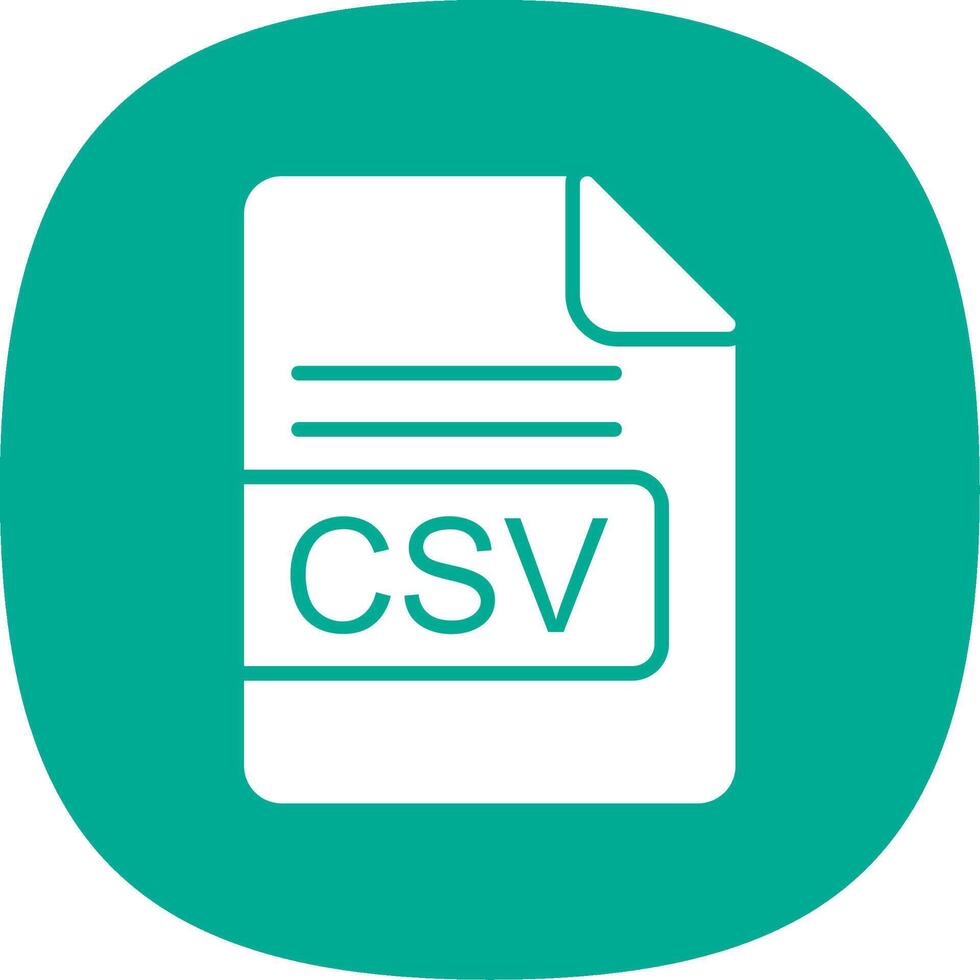 CSV File Format Glyph Curve Icon Design vector