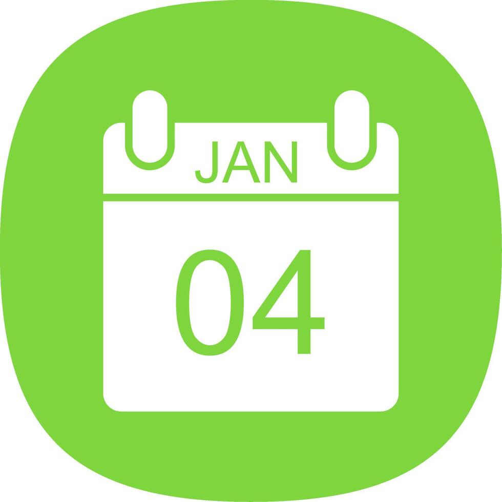 January Glyph Curve Icon Design vector