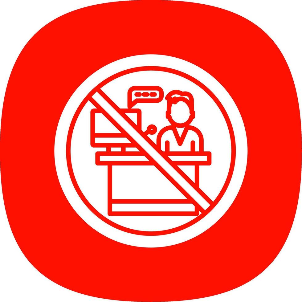 Prohibited Sign Glyph Curve Icon Design vector