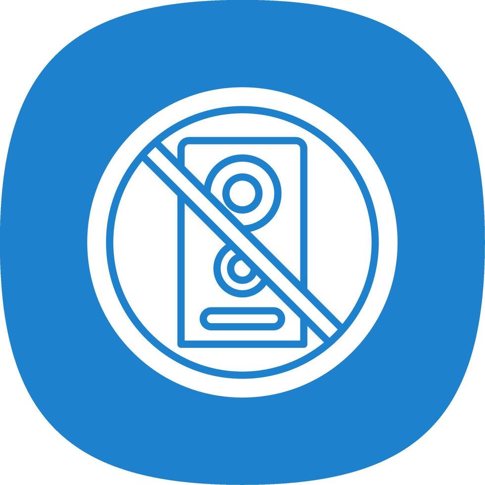 No speaker Glyph Curve Icon Design vector