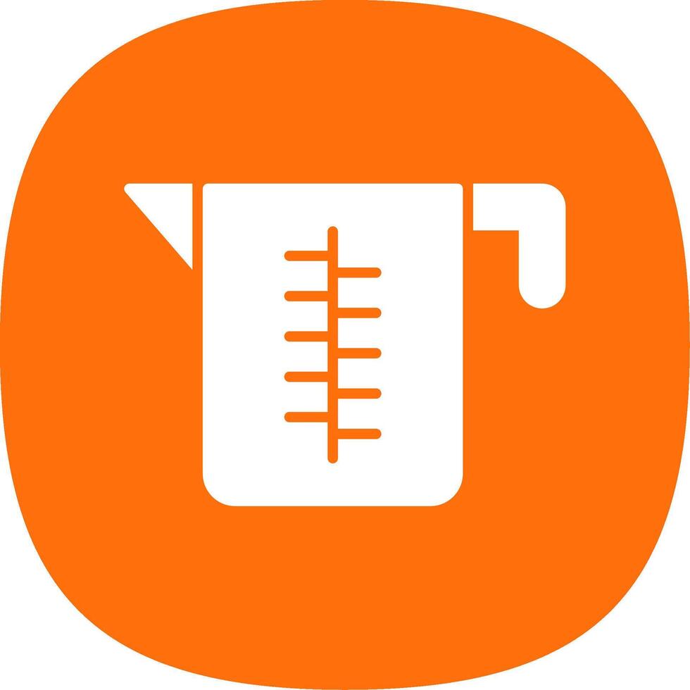 Measuring Jug Glyph Curve Icon Design vector