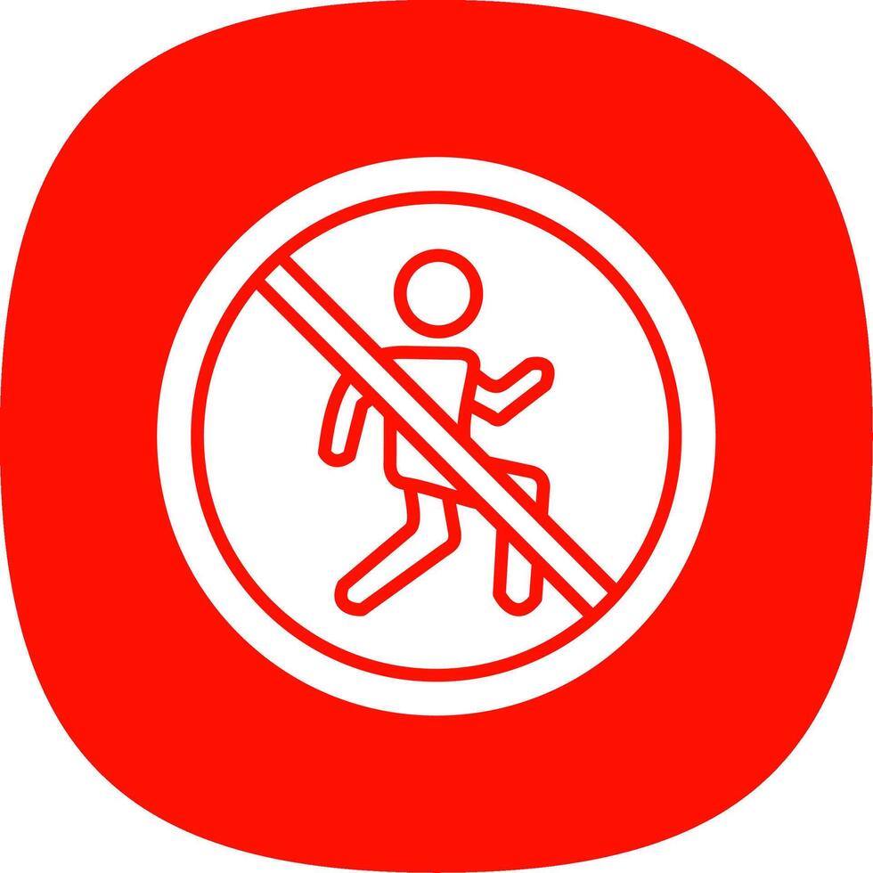 Prohibited Sign Glyph Curve Icon Design vector