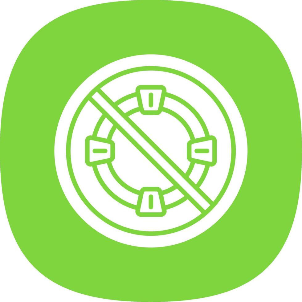 Prohibited Sign Glyph Curve Icon Design vector