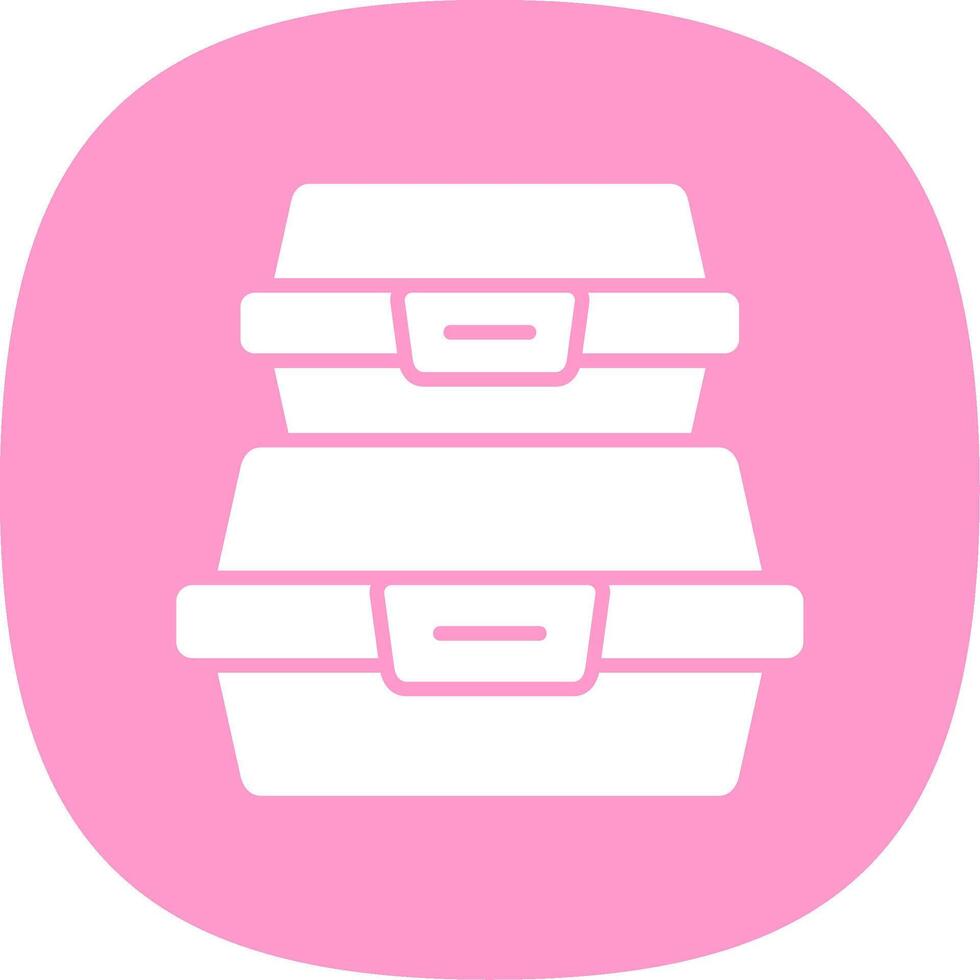 Food Container Glyph Curve Icon Design vector