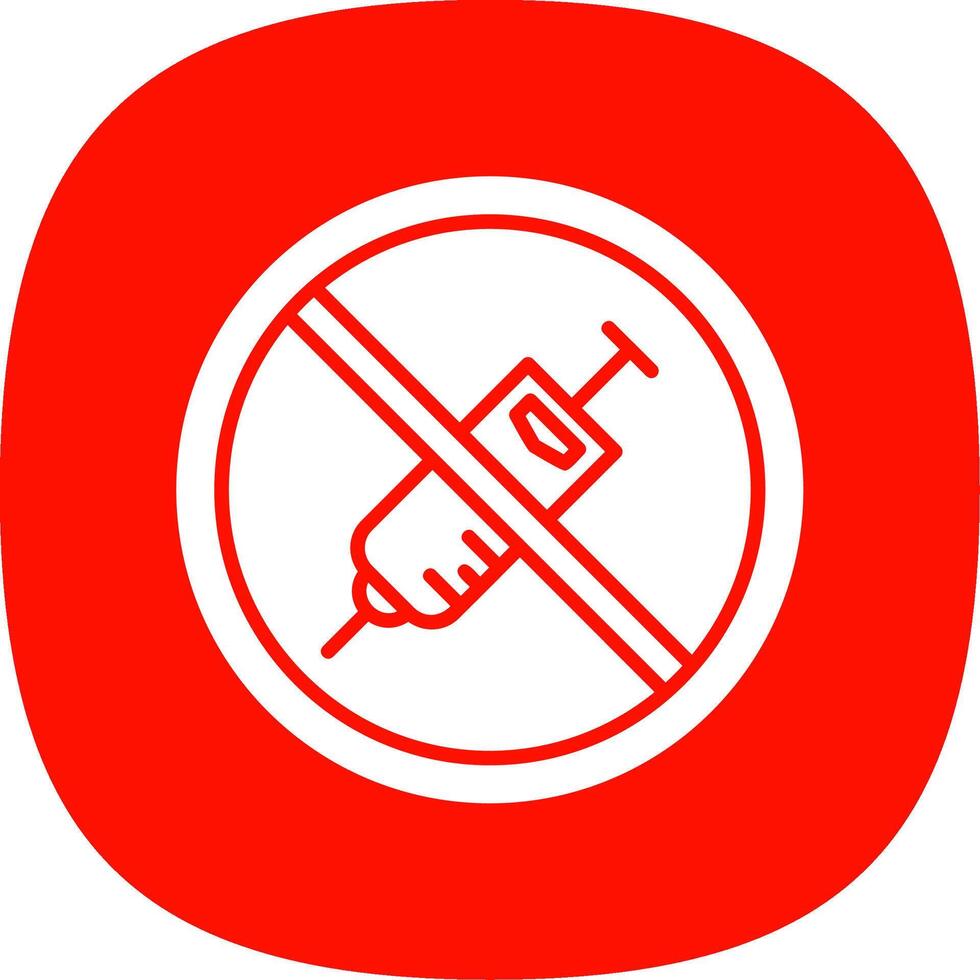 Prohibited Sign Glyph Curve Icon Design vector