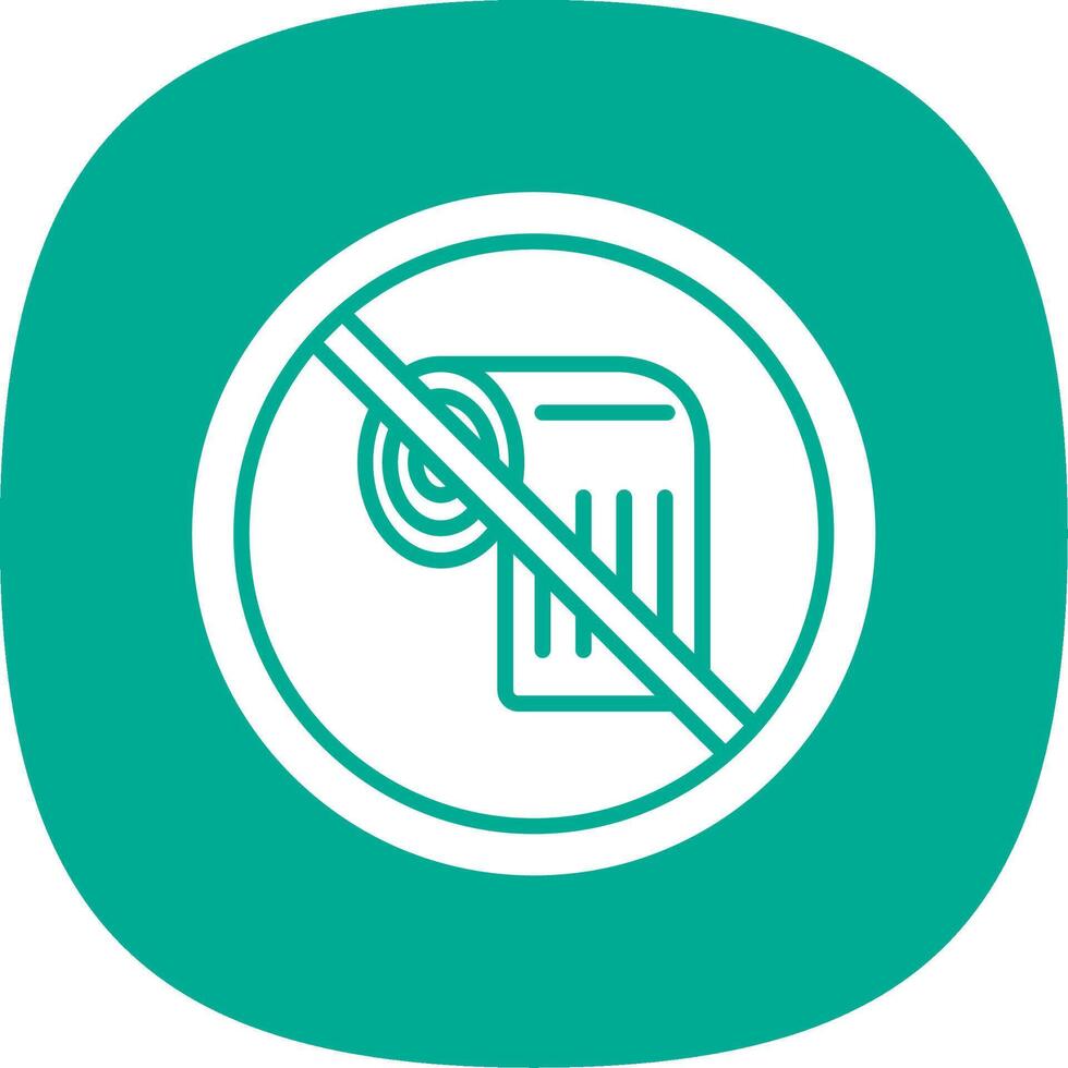 Prohibited Sign Glyph Curve Icon Design vector