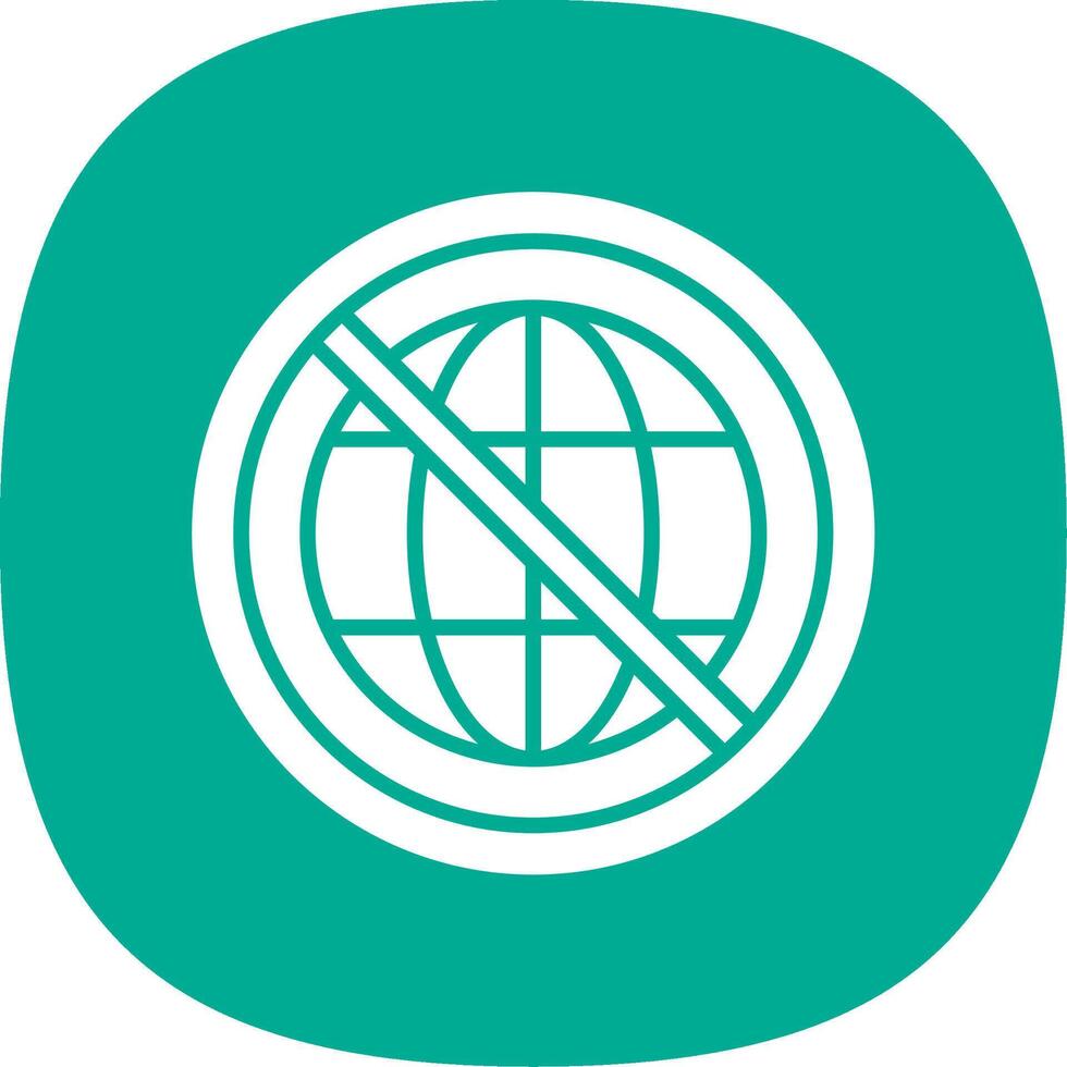 Prohibited Sign Glyph Curve Icon Design vector