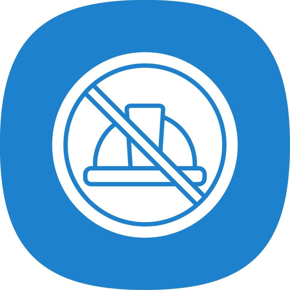 Prohibited Sign Glyph Curve Icon Design vector