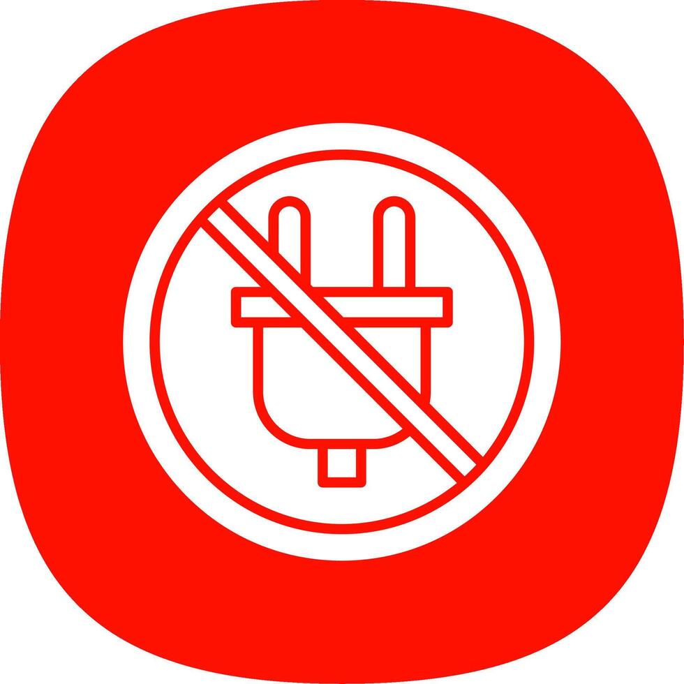 Prohibited Sign Glyph Curve Icon Design vector