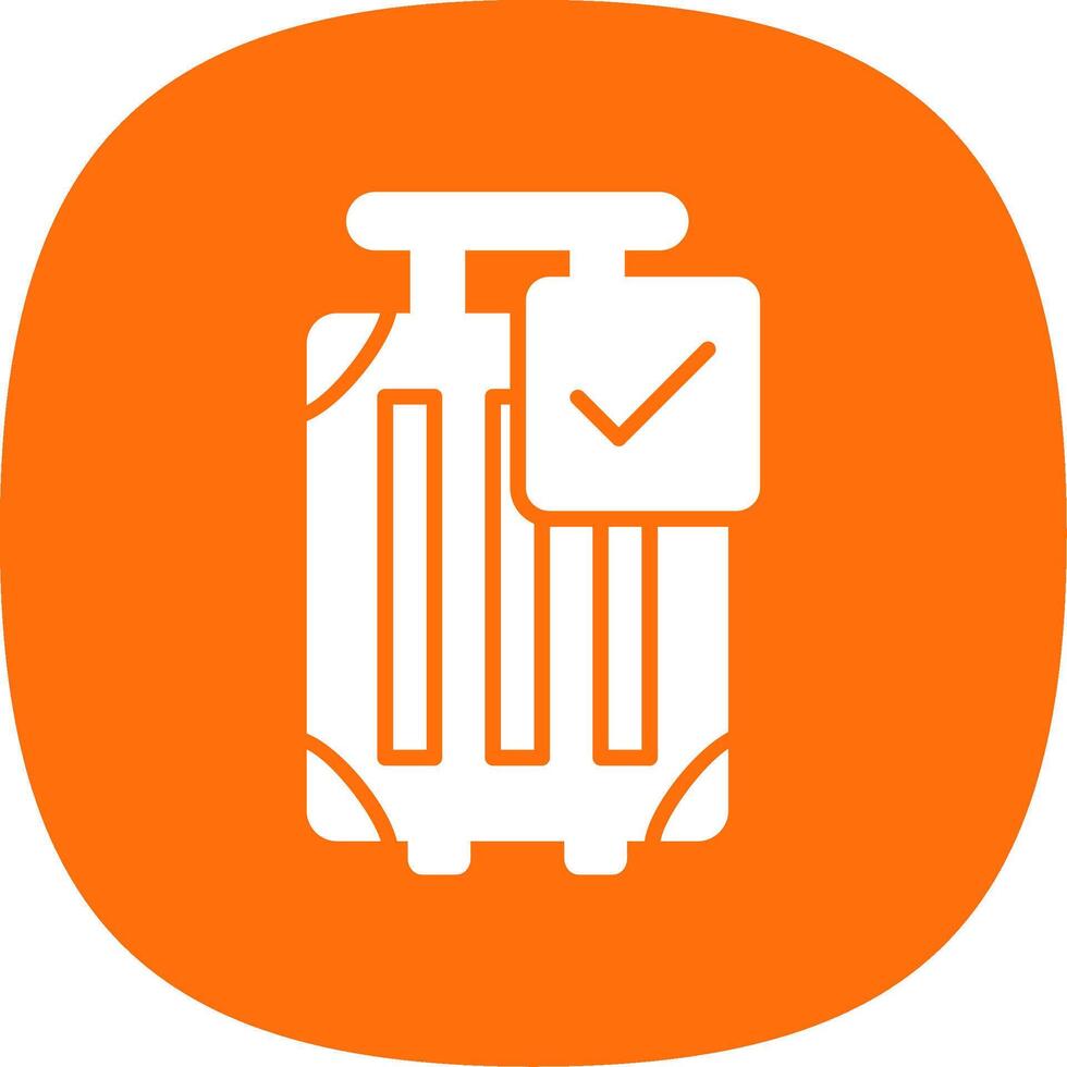 Luggage Glyph Curve Icon Design vector