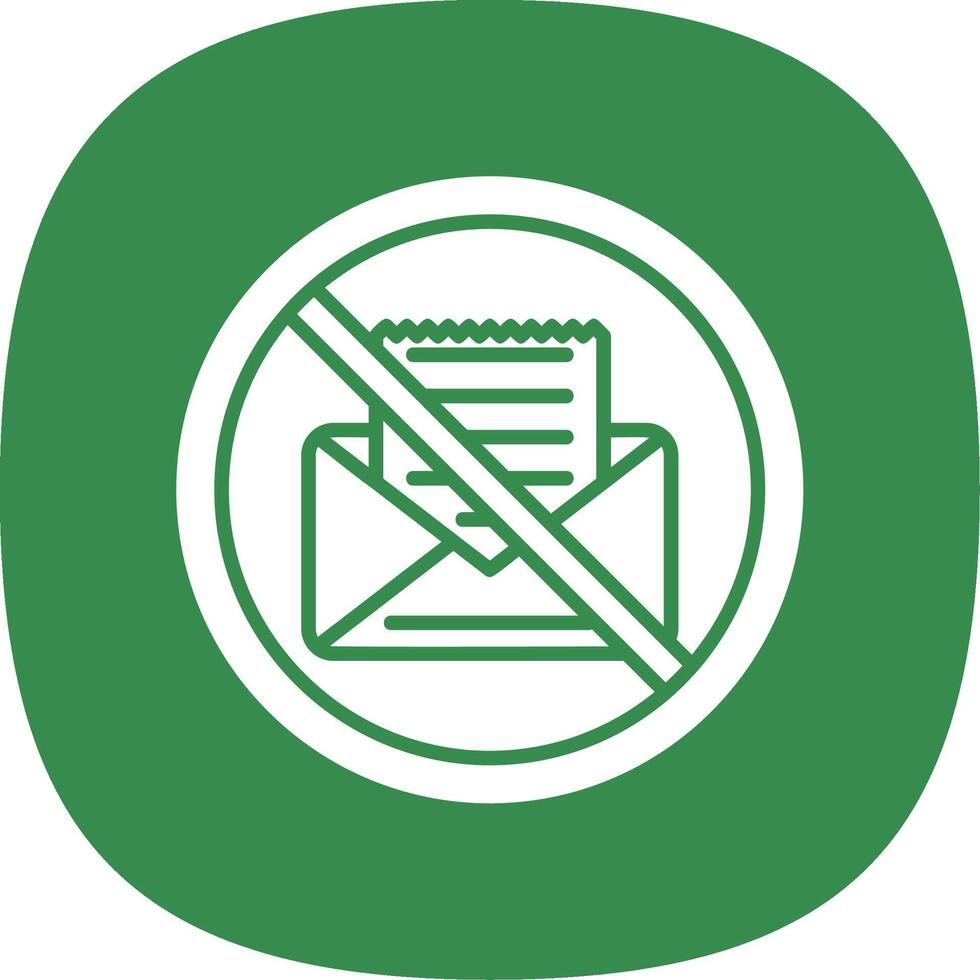 Prohibited Sign Glyph Curve Icon Design vector