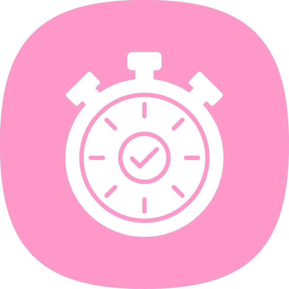 Stopwatch Glyph Curve Icon Design vector