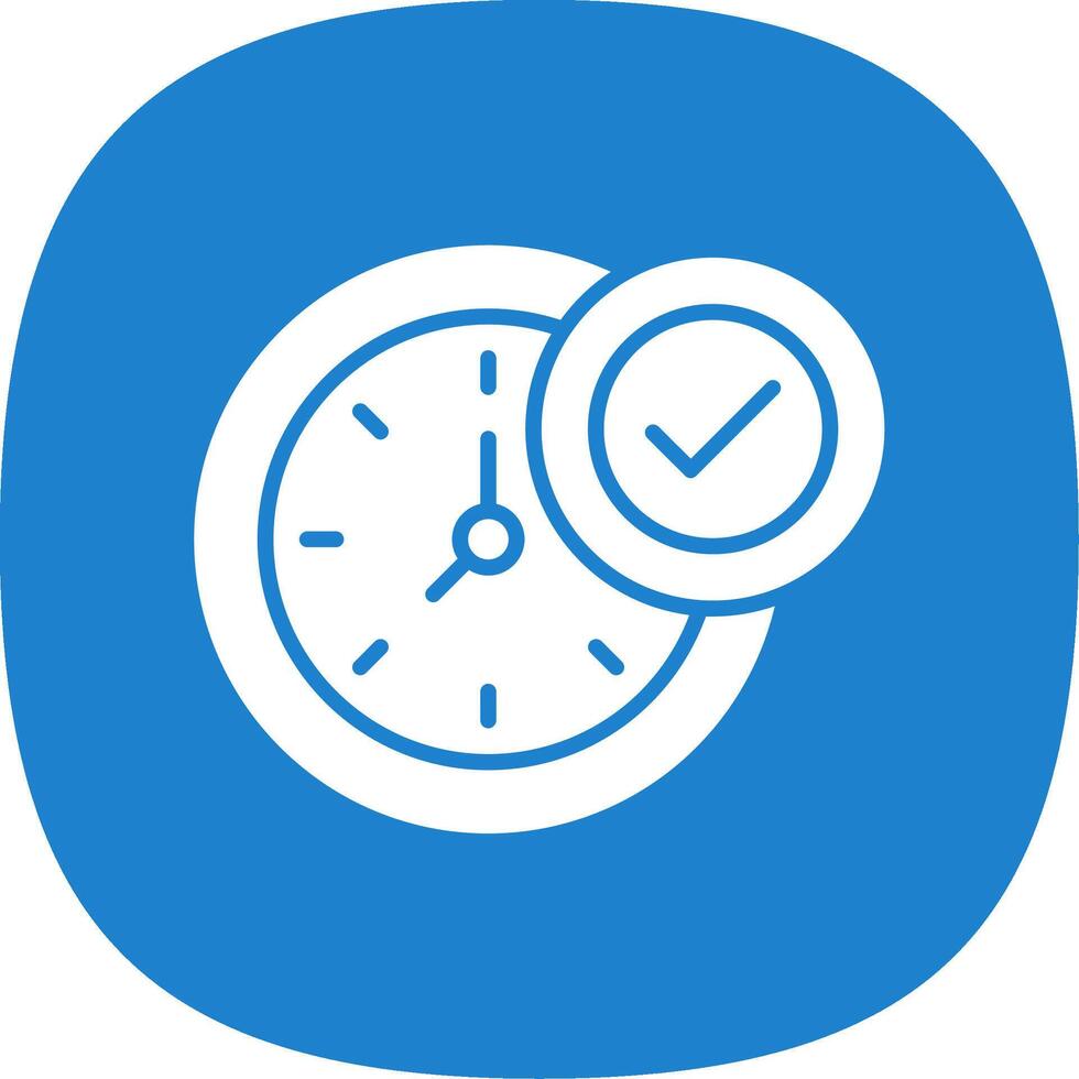 Clock Glyph Curve Icon Design vector
