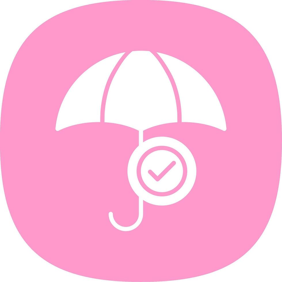 Umbrella Glyph Curve Icon Design vector