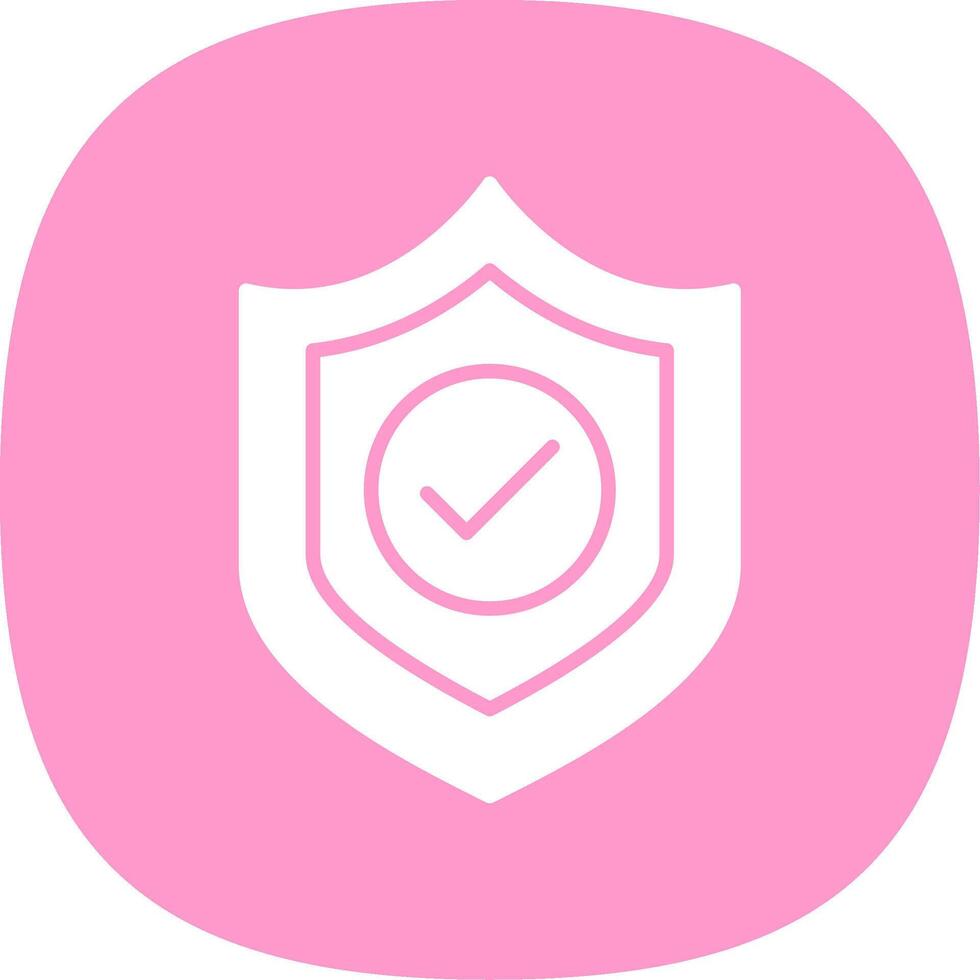 Shield Glyph Curve Icon Design vector