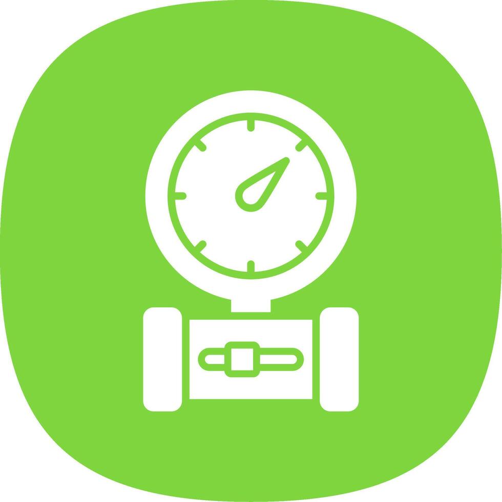 Pressure Gauge Glyph Curve Icon Design vector