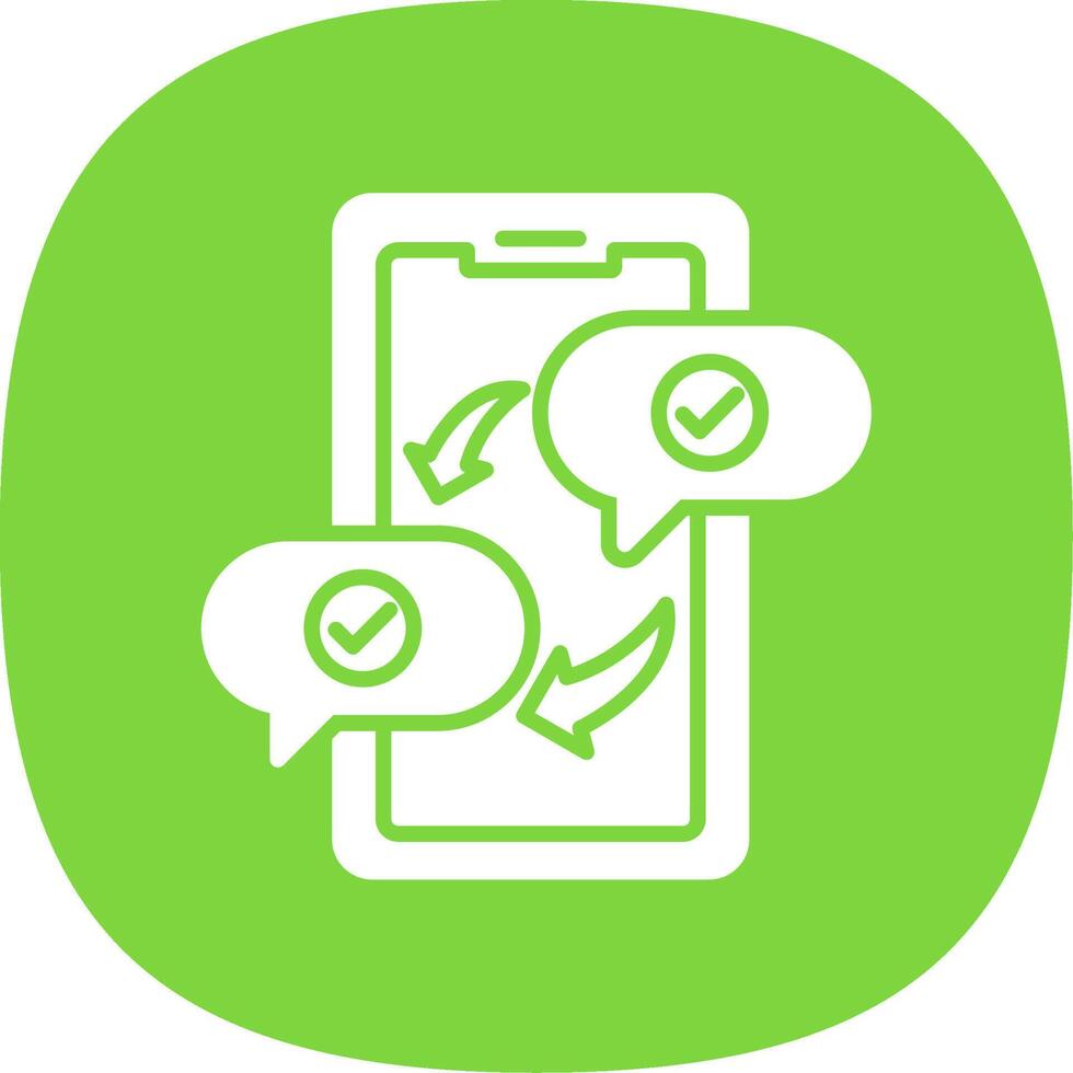 Text Message Glyph Curve Icon Design vector