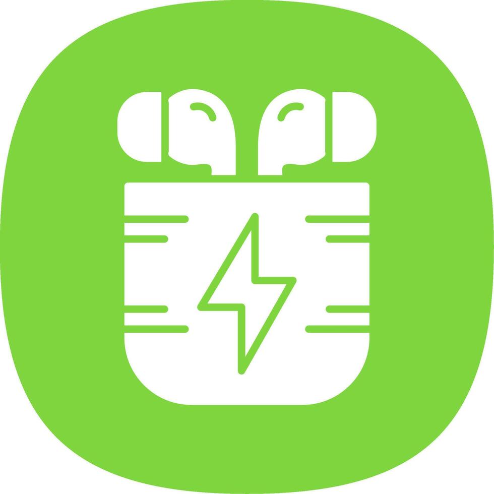 Earbuds Glyph Curve Icon Design vector