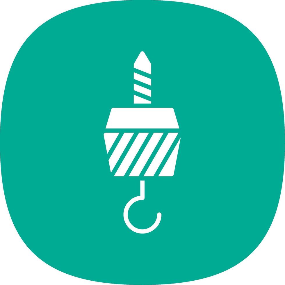 Hook Glyph Curve Icon Design vector