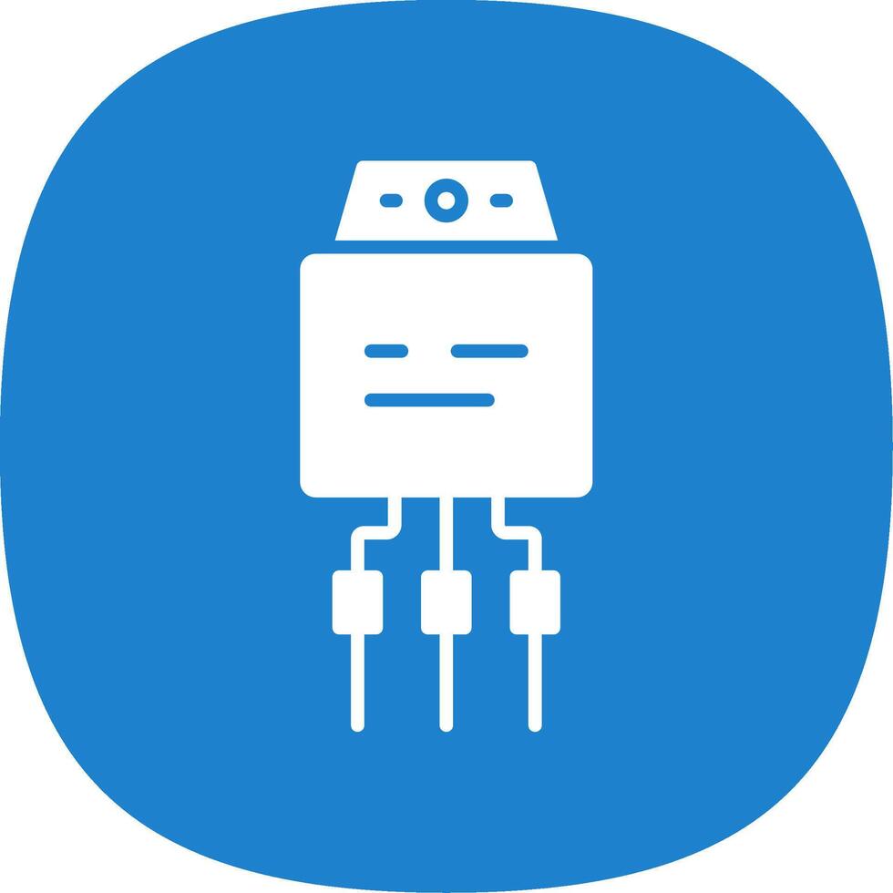 Transistor Glyph Curve Icon Design vector