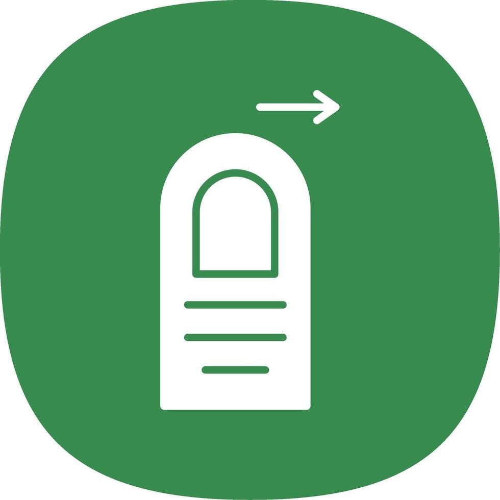 Tap Right Glyph Curve Icon Design vector