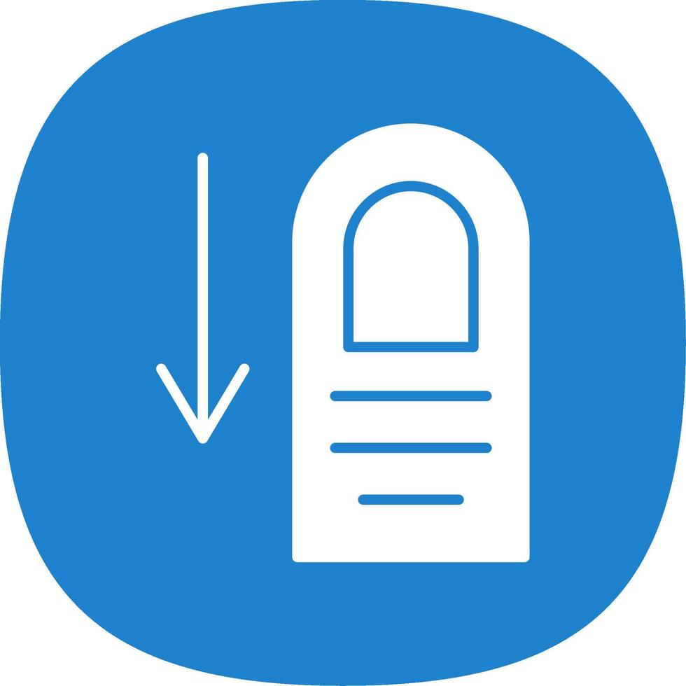Tap Down Glyph Curve Icon Design vector