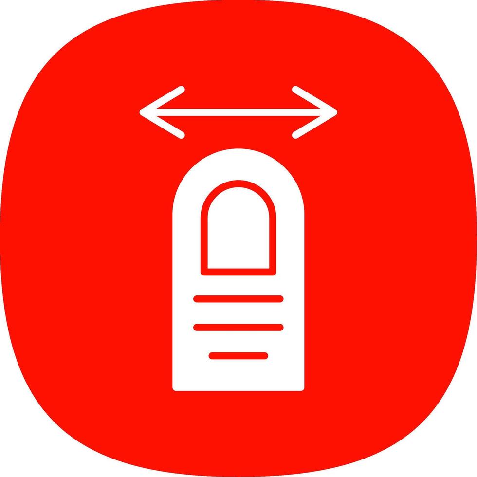 Tap Drag Glyph Curve Icon Design vector