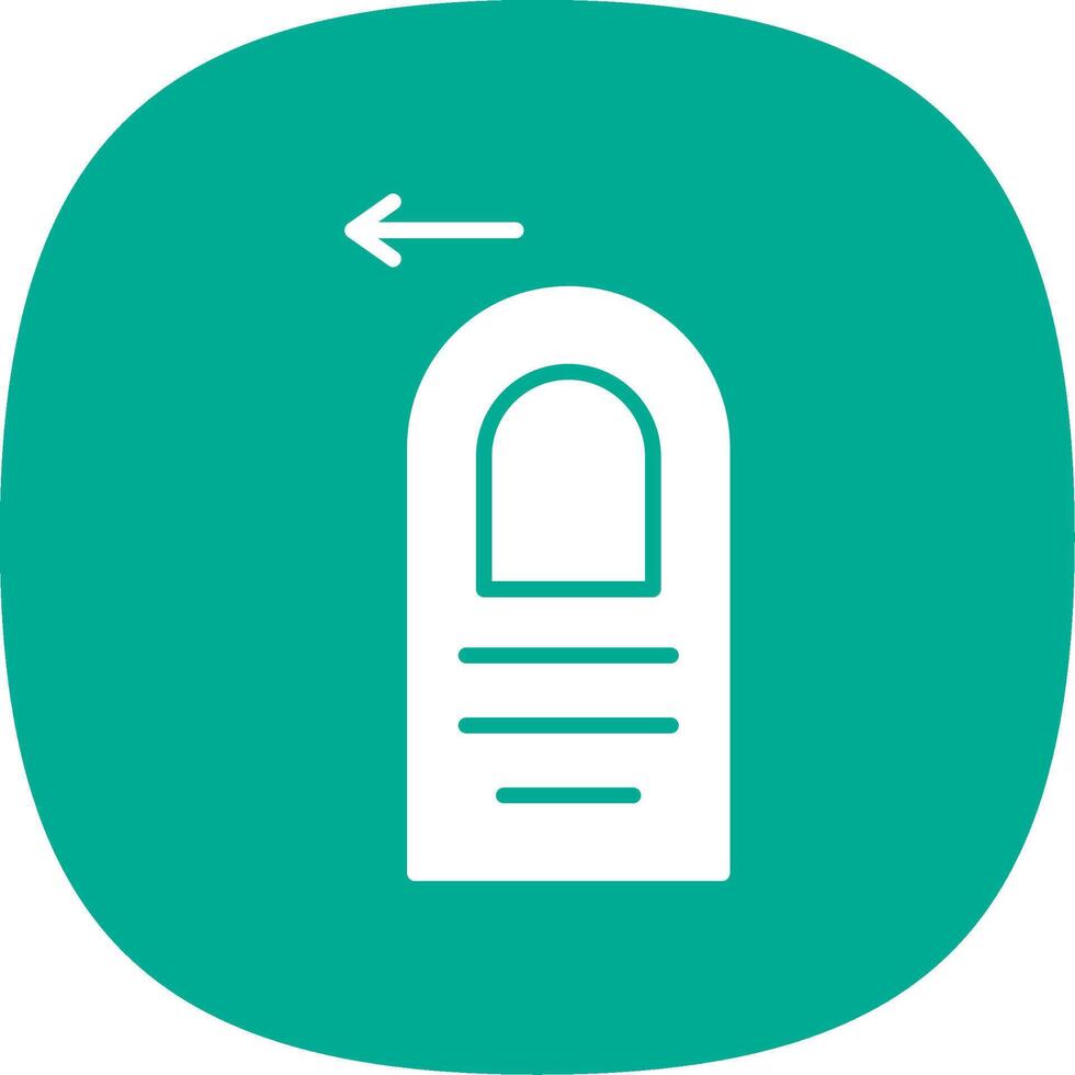 Tap Left Glyph Curve Icon Design vector