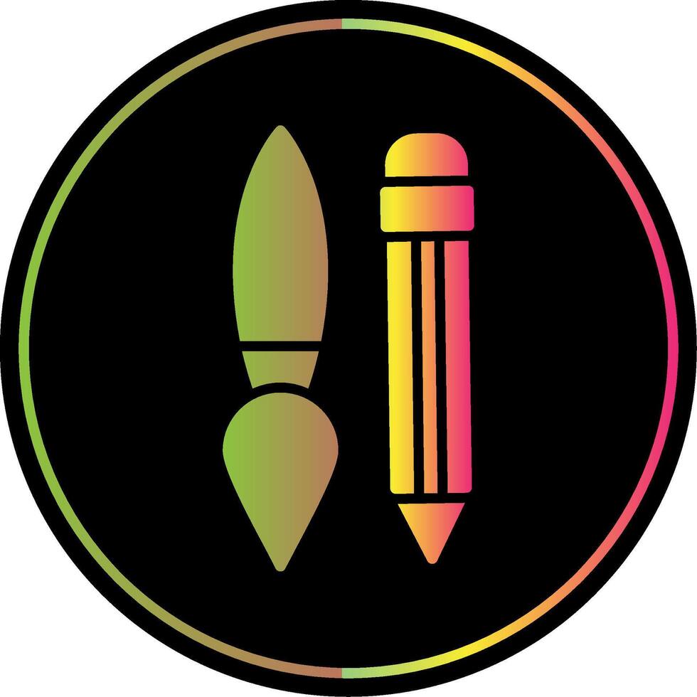 Writing Tool Glyph Due Color Icon Design vector