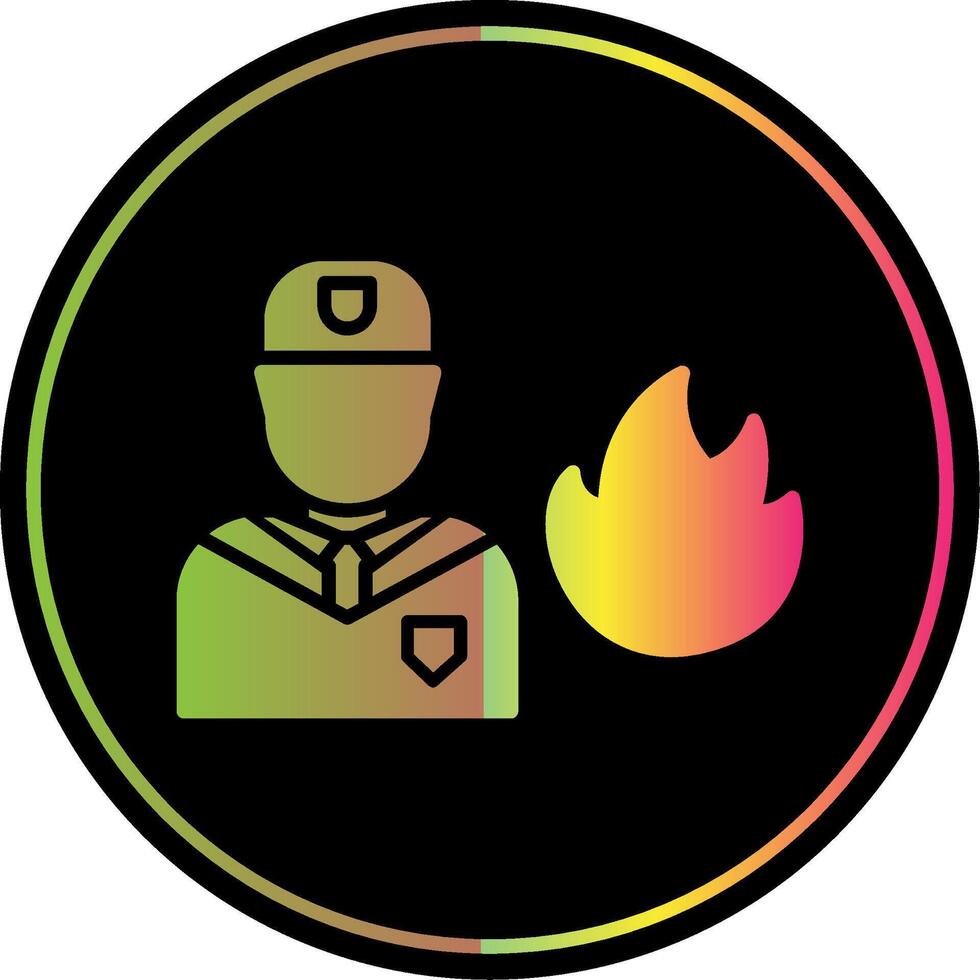 Firefighter Glyph Due Color Icon Design vector