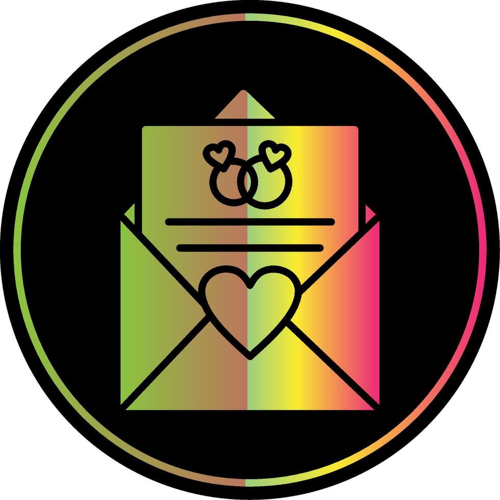 Wedding Invitation Glyph Due Color Icon Design vector