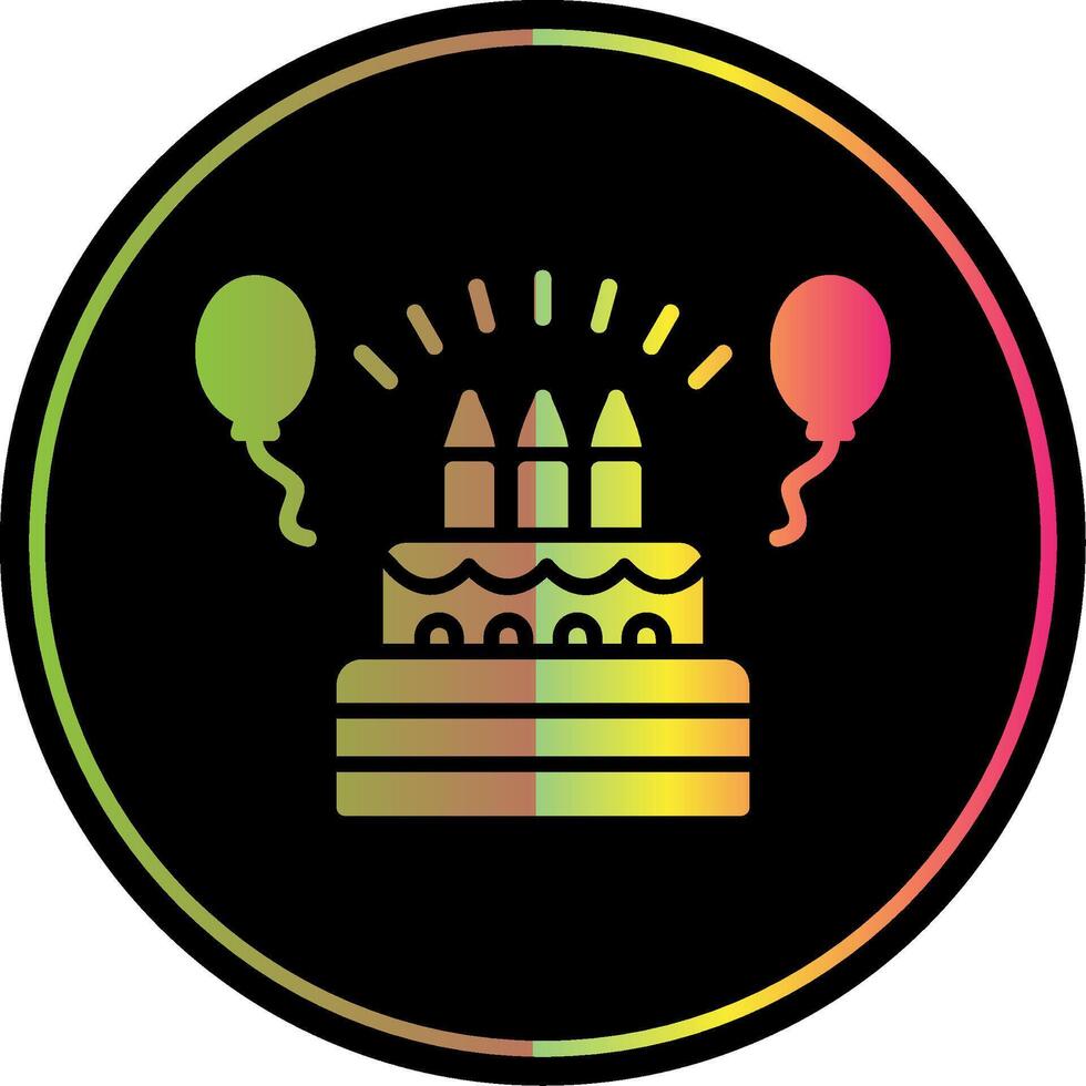 Birthday Glyph Due Color Icon Design vector