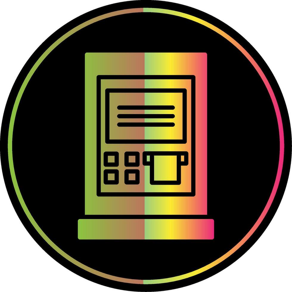 Atm Glyph Due Color Icon Design vector